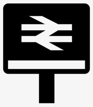A Picture Of A Train Sign - Railway Station Symbol