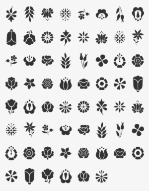 Kalocsai Flowers Dingbat Specimen - Font Awesome Flower Icon