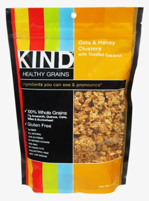 Kind Oats & Honey Clusters With Toasted Coconut Package-11 - Kind Bar Healthy Grains Clusters: Peanut Butter Whole