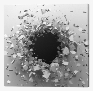 Cracked Concrete Wall With Bullet Hole - Imagenes 3d Del Agujero