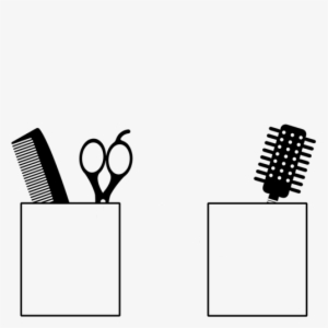 Comb, Scissors, Brush In Pockets - Hairdresser