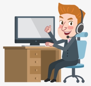 Computer Clipart Thumbs Up - Person On Computer Png