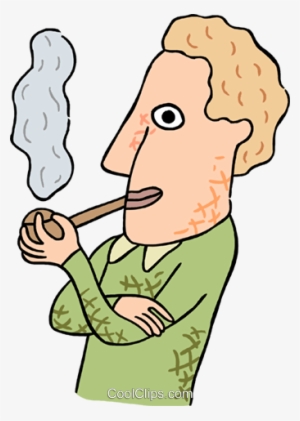 Man Smoking Pipe Royalty Free Vector Clip Art Illustration