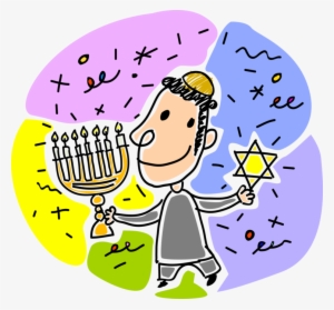 Jewish Boy In Synagogue With Menorah - Synagogue