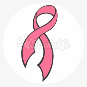 Breast Cancer Ribbon Temporary Tattoo - Circle