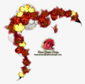 Pretty Hearts And Floral Corner Graphic For Designers/bloggers - Design