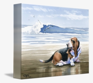 "basset Hound At The Beach" By David Rogers - Basset Hound