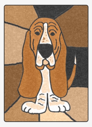 Cute Funny Basset Hound Dog Art Blanket
