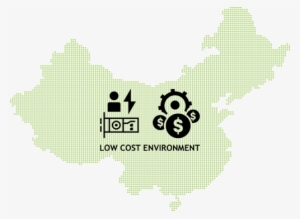 China Map Green With Icon - Icon