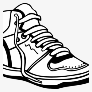 Tennis Shoe Clipart Sneaker Shoes Black And White Free - Black And White Shoe Clip Art