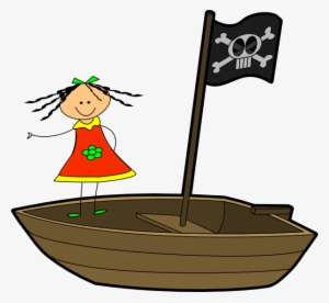 Girl - Boat Clip Art