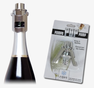 Ravi® Champagne Pop Pump/stopper, Chrome Finish - Ravi Champagne Pop Pump Bottle Stopper And Preserver