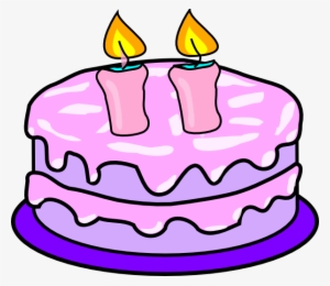 Birthday Cake Clipart Candle - Birthday Cake Two Candles