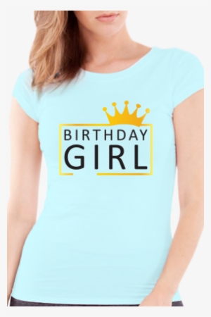 Birthday Girl Round Neck Half Sleeve Girl's Sky Blue - T Shirt For Girls