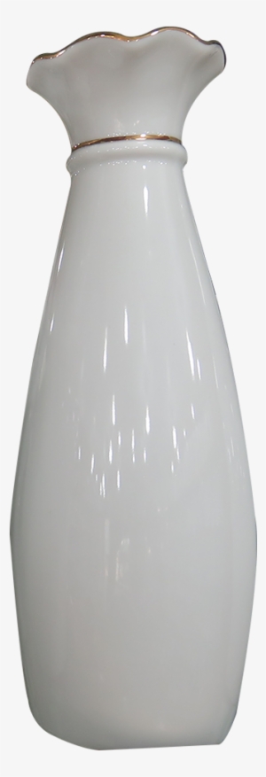 White Color With Golden Line - Glass Bottle