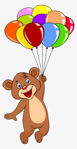 Teddy Bear Balloon Clip Art - Cute Teddy Bear With Balloons