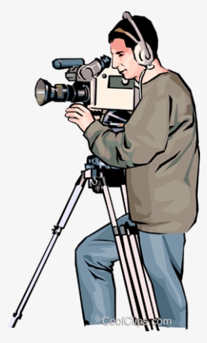 Cameraman Royalty Free Vector Clip Art Illustration - Transparent Background Cameraman Png