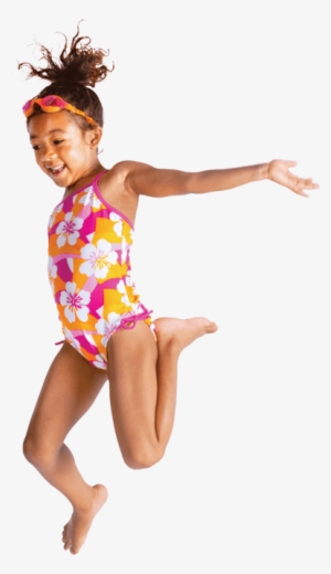 A Smiling Child In Swimming Clothes - Transparent Girl In Swimsuit