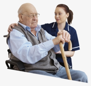 caregiver with sad elderly on wheelchair - physical disabilities in adults