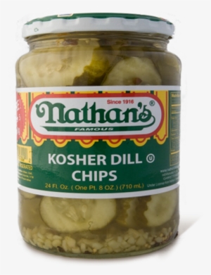 Kosher Dill Chips - Nathan's New York Cut Sauerkraut - 32 Fl Oz Jar
