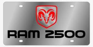 Dodge Ram 2500 Black Lettering Mirror Stainless Steel - Dodge Ram