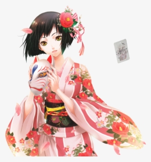 Anime Girl Kimono Render