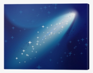 Comet On Dark Blue Sky With Snall Sparkling Stars Canvas - Poster: Annanurrka's Comet On Dark Blue Sky