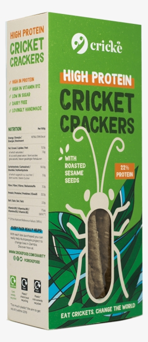 Crické Cricket Crackers Box - Olive Gourmet Cracker Chips Made With Cricket Flour