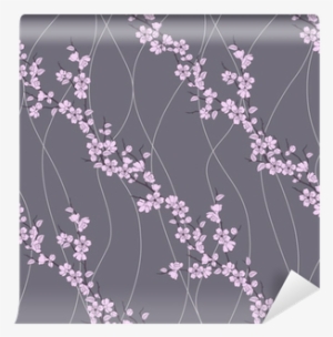Vector Seamless Pattern With Sakura Branch Wall Mural - Vector Graphics