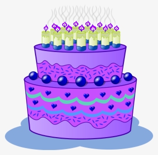 Birthday Cake Clipart Winter - Purple Birthday Cake Png