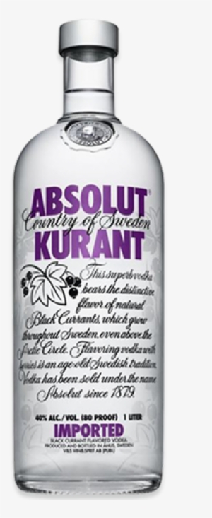 Absolut Kurant Flavoured Vodka Transparent PNG - Free Download NicePNG