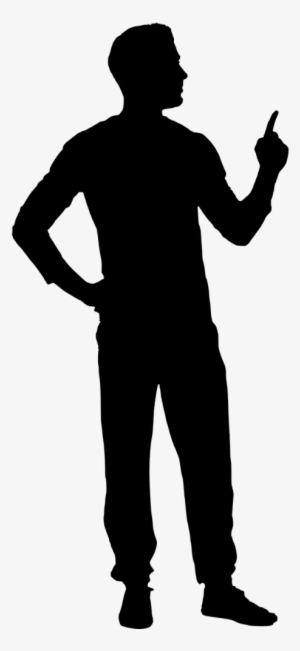 Man Pointing Black Silhouette