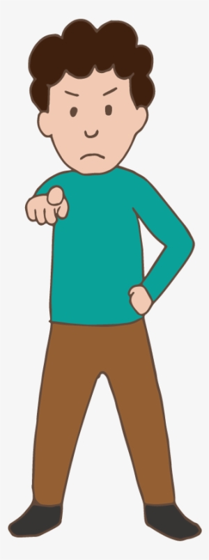 A Man Pointing To A Person - Illustration