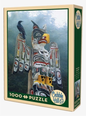 totem pole in the mist - totem pole jigsaw puzzle