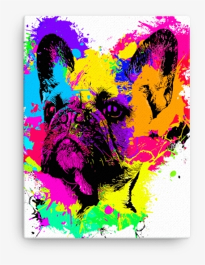 French Bulldog Colorful Splash Paint Canvas - Painting