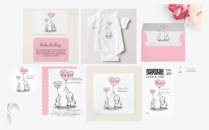 Baby Pink And Gray Baby Shower Elephant Suite - Baby Shower