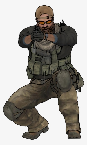 Man Soldier Gun Cartoon Front View Clipart Png - Clip Art