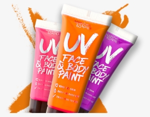 Uv Face & Body Paint - Splashes & Spills Uv Rave Make Up Fancy Dress Face