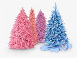 Pastels - Christmas Trees Decorating In Blue