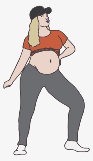 6 Dancing Pregnant People Illustration Set • Basic