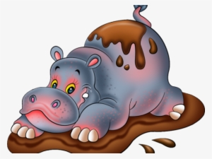 Hippo Clipart Tutu - Hippo In Mud Clipart