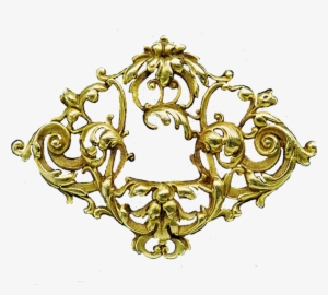 Art Nouveau Gold Filigree Badge Jewelry Element By - Art Deco Gold Png