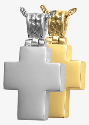 Cross With Filigree Bail Cremation Pendant - Silver Cremation Jewelry: Cross With Filigree Bail