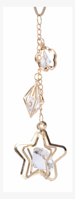 Gold Metal Filigree Crystal Bauble With Stars - Metal