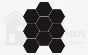French Black Hexagon Unglazed - Mosaic