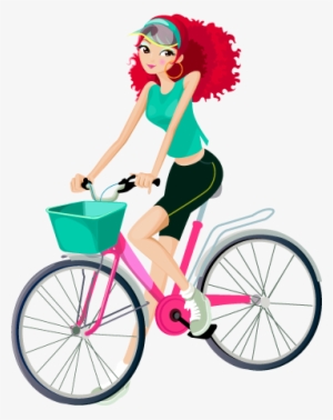 Paseamos Muñeca Dibujo, Dibujo Mujer, Acuarela, Bicicleta - Fashion Girl Vector