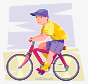 Niño En Su Bicicleta Libres De Derechos Ilustraciones - Menino De Bicicleta Vetor