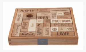 Natural Peace & Love Blocks - Peace And Love - 29 Wooden Blocks - Wooden Story