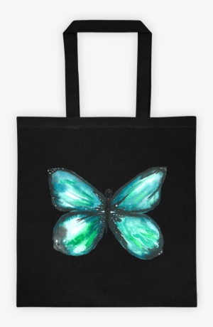 Green Butterfly Cotton Canvas Tote Bag - Tote Bag