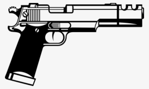 Desenho Pistola Png - Black And White Clipart Gun